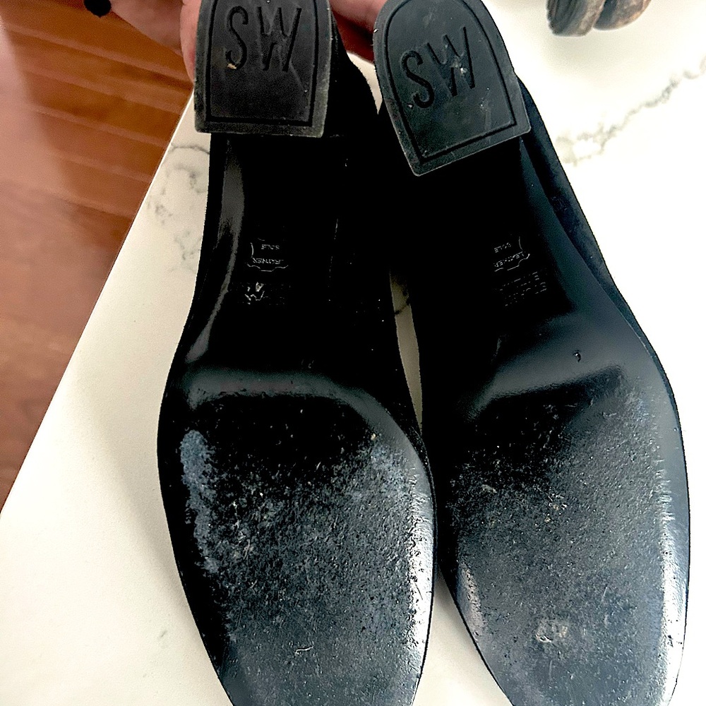 Stuart Weitzman Block Suede Slip On Beautiful Siz… - image 6